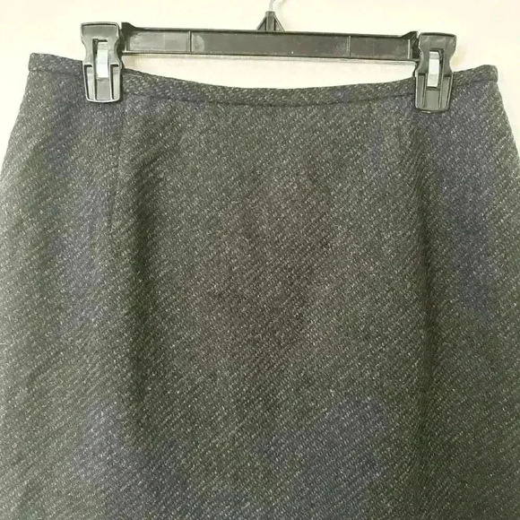 Lauren Ralph Lauren Wool Skirt SZ 10 Gray Black Vintage 90s Modest Career Office - Picture 3 of 7